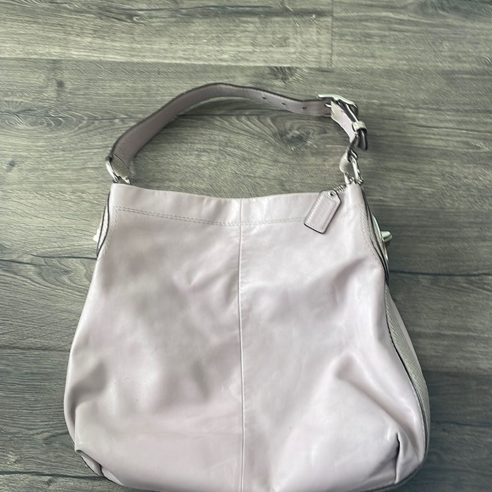 Lavender leather coach bag